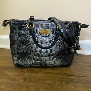Brahmin Mini Arno Croc Leather Tote Crossbody Bag